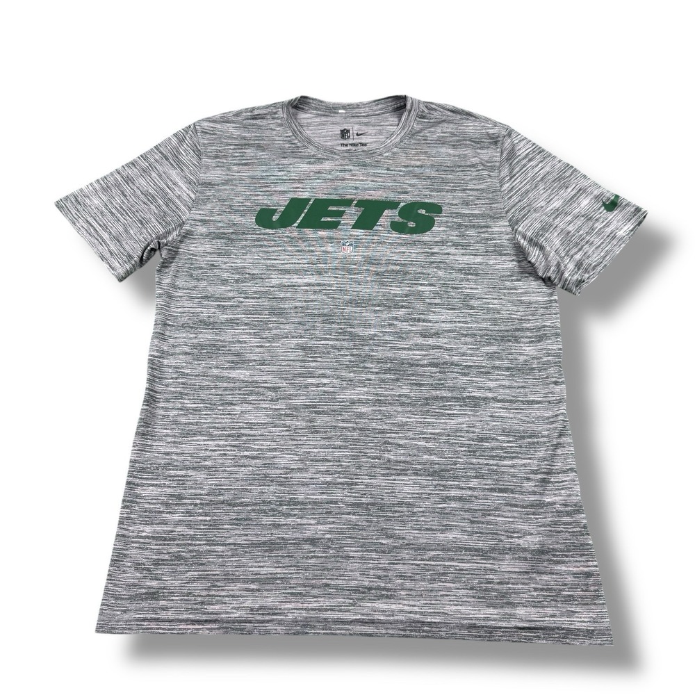 Nike NFL New York Jets Team Issued Gray Legacy Sideline Performance Tee Mens L